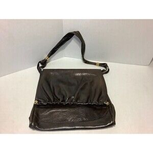 Genuine Leather Hand Made in Italy Shoulder Purse/Bag 14" x 13" Brown